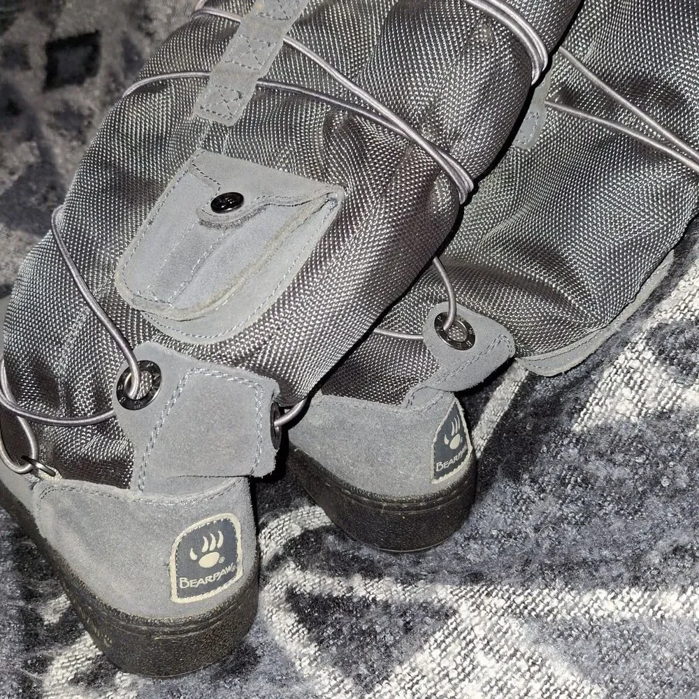 Rare Bearpaw Size 7 1277W - Boreal Tall Winter Boots Wool Blend Lining Sheepskin